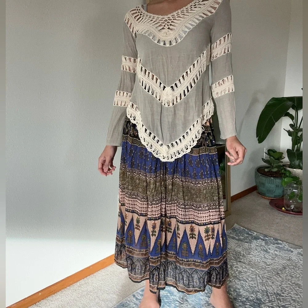 Boho patterned peasant skirt - Picture 6 of 8